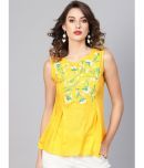 Yash Gallery - Yellow Rayon Women's Regular Top ( Pack of 1 )