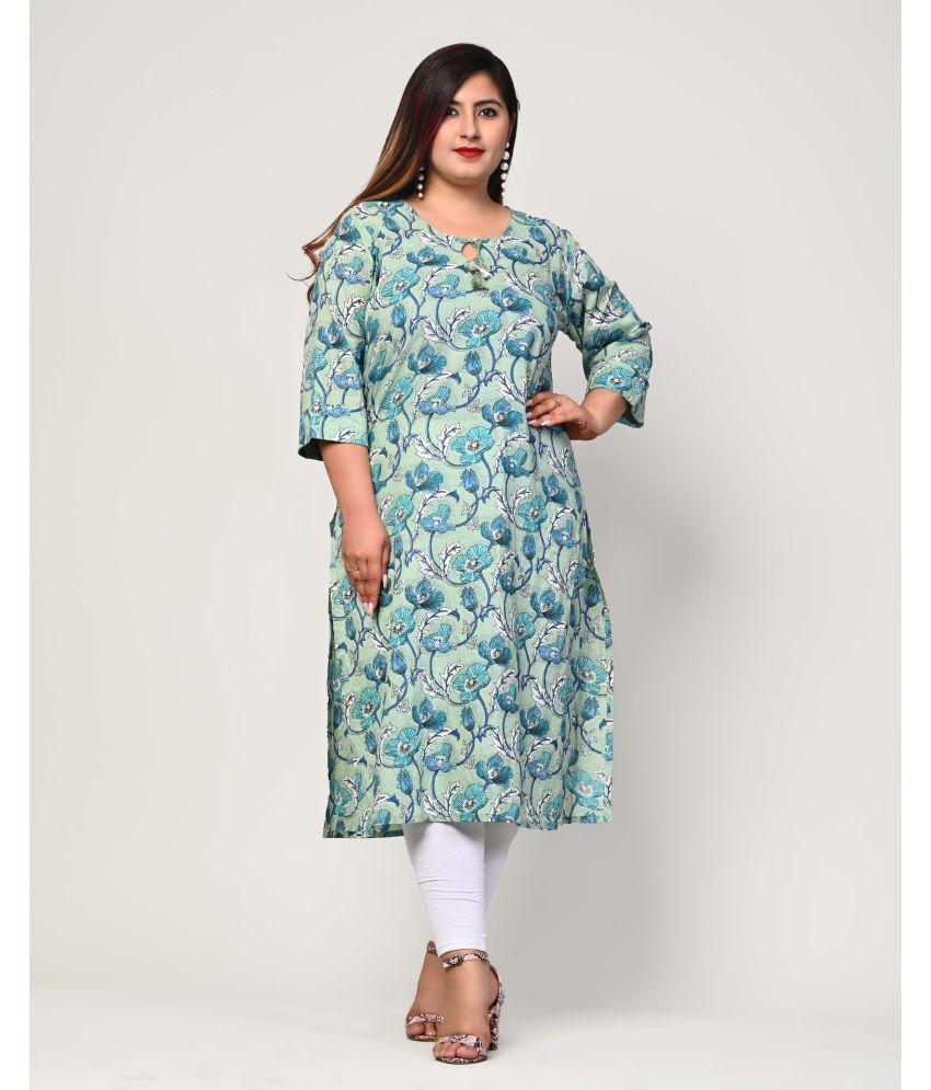     			Swasti - Green Cotton Women's Straight Kurti ( Pack of 1 )