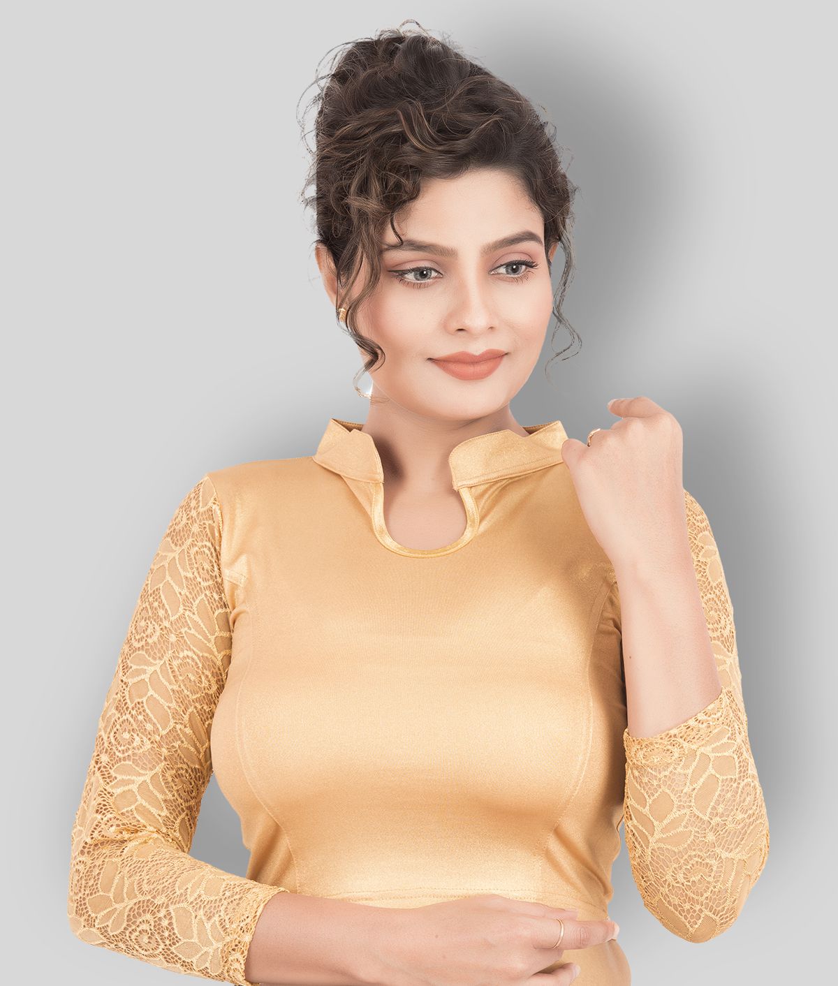 Atulya Designer Blouse - Gold Shimmer Women's Blouse ( Pack of 1 )