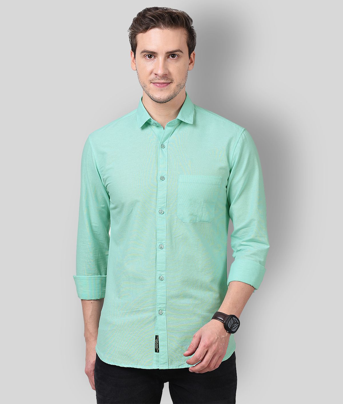 Paul Street - Green Linen Slim Fit Men's Casual Shirt ( Pack of 1 )