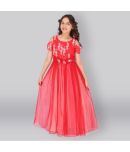 Cutecumber Net Gown For Girls ( Pack of 1 , Red )