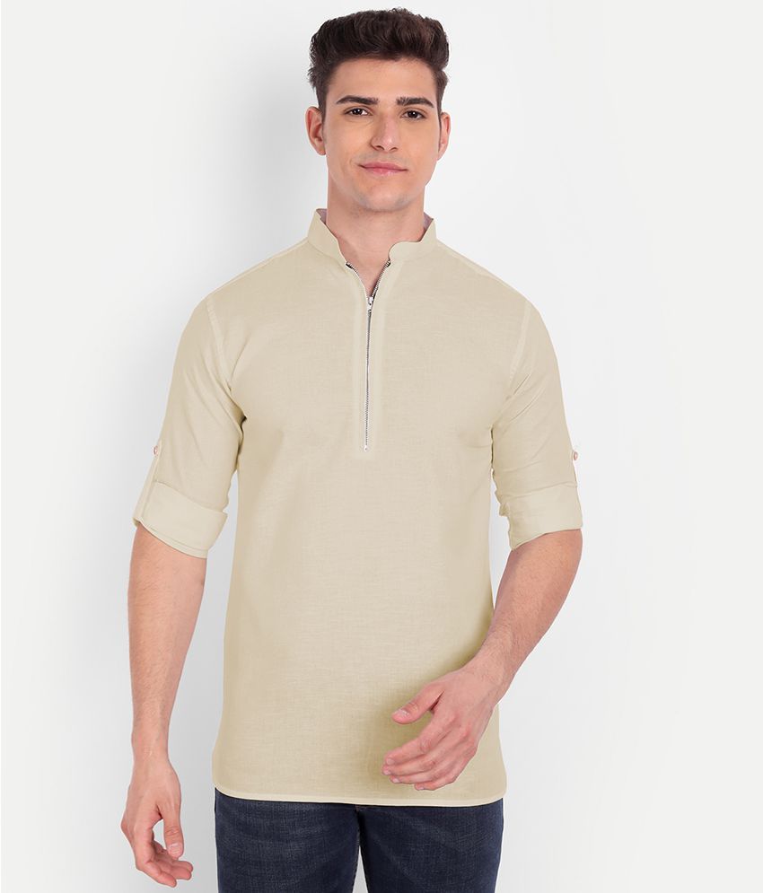     			UNI VIBE - Beige Cotton Slim Fit Men's Casual Shirt ( Pack of 1 )