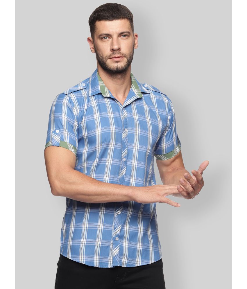     			YHA - Blue 100% Cotton Regular Fit Men's Casual Shirt ( Pack of 1 )