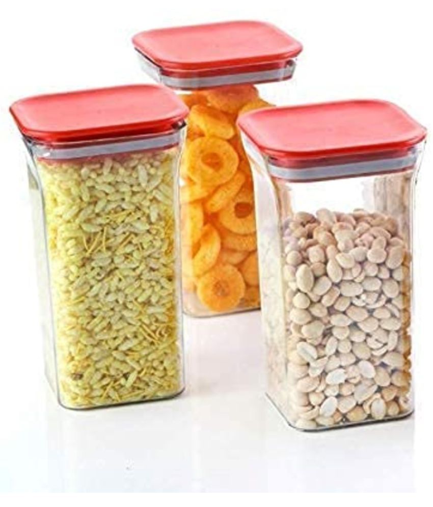    			Analog kitchenware - Red Polyproplene Food Container ( Pack of 3 )