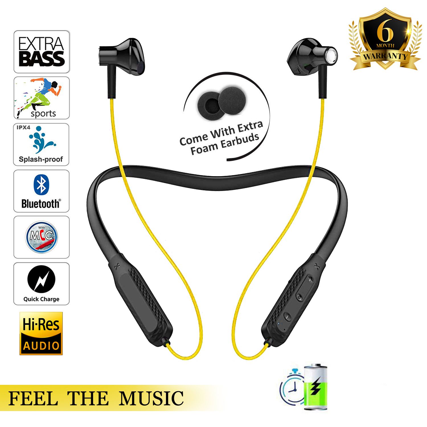 TUNE AUDIO SIXER 4D BASS 20 HOURS MUSIC PLAYBACK IPX4 4D SOUND EFFECT SPORT Bluetooth headphone / Bluetooth earphone Magnetic, NECKBAND, HEADPHONE, FOR TUNE AUDIO