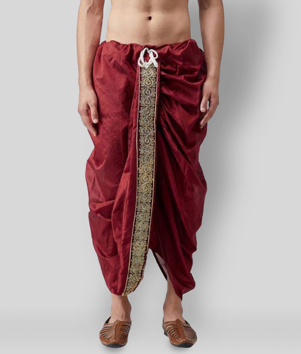     			GN hub - Maroon Silk Men's Dhoti ( Pack of 1 )