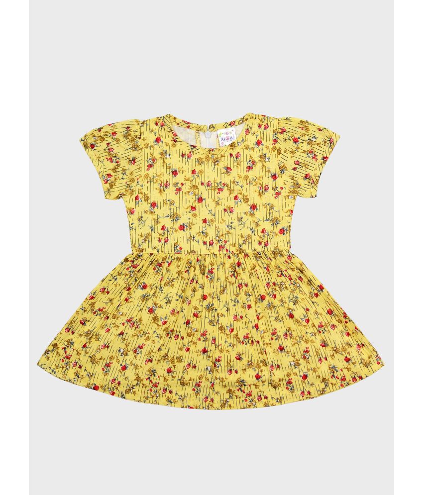     			Me N My CLOSET - Yellow Cotton Baby Girl Frock ( Pack of 1 )