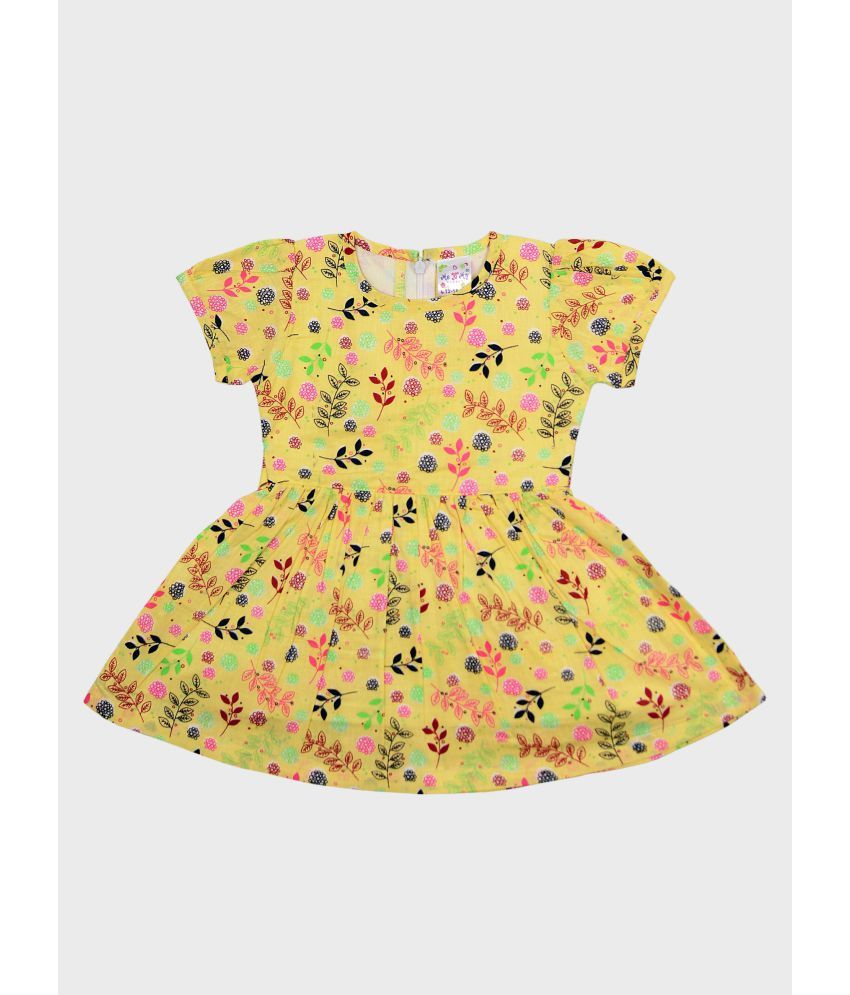     			Me N My CLOSET - Yellow Cotton Baby Girl Frock ( Pack of 1 )