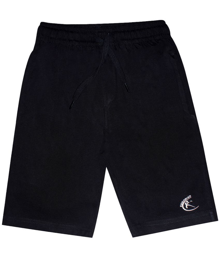 Hopscotch Boys Cotton Solid Shorts In Black Colour For Ages 7-8 Years (KDP-3436148)