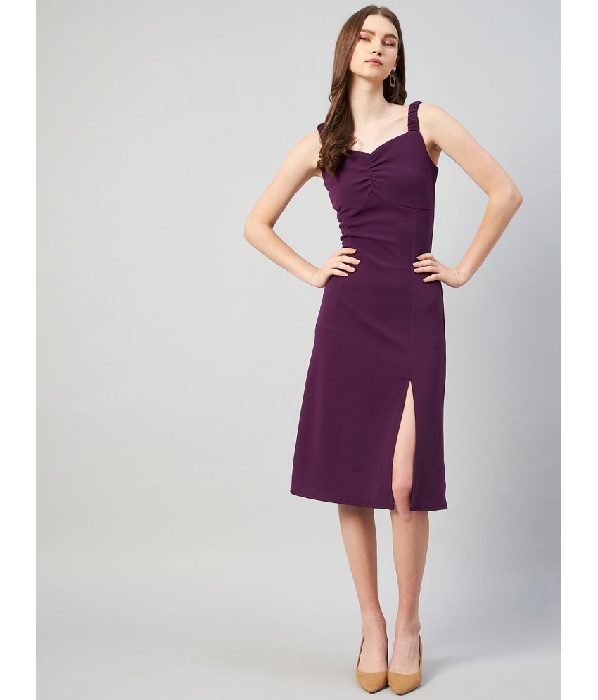     			Rare - Purple Polyester Women's Side Slit Dress ( Pack of 1 )