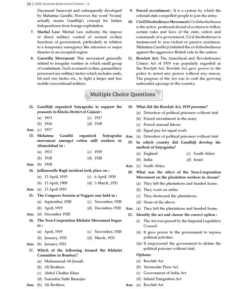 Oswal - Gurukul Social Science Most Likely CBSE Question Bank for Class ...