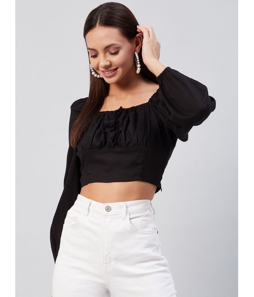     			Rare - Black Rayon Women's Crop Top ( Pack of 1 )