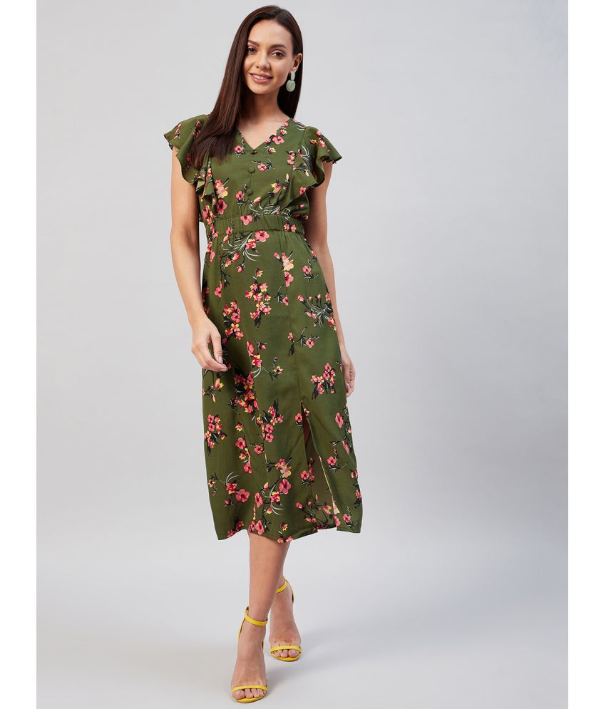     			Rare - Green Crepe Women's A- line Dress ( Pack of 1 )