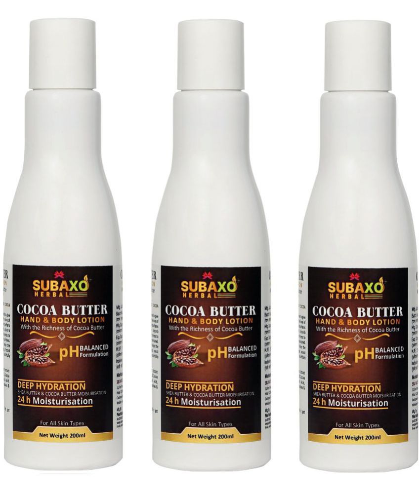     			Subaxo Cocoa Butter 3 Pc Lotion Cocoa Body Lotion Lotion Pack of 3