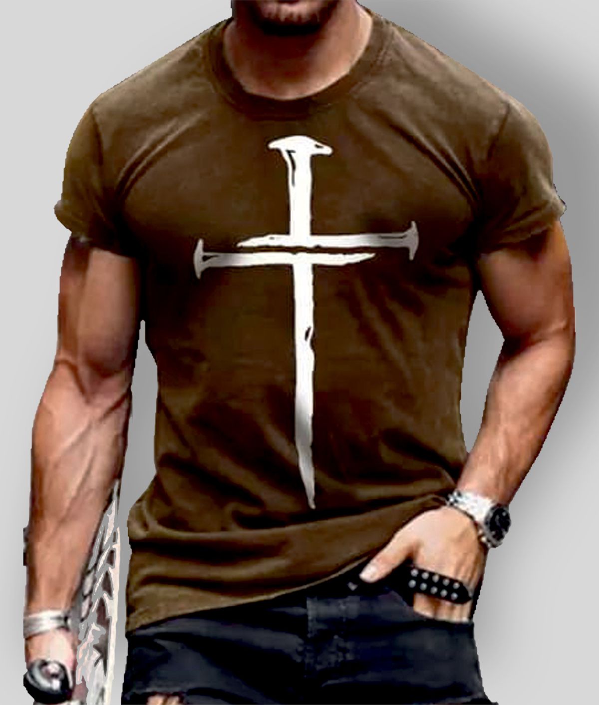     			The Million Club - Brown Cotton Blend Regular Fit Men's T-Shirt ( Pack of 1 )