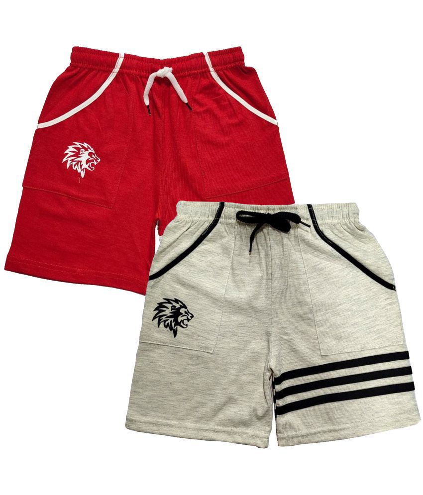     			ATLANS BOYS COTTON GREY RED SHORT PACK OF 2