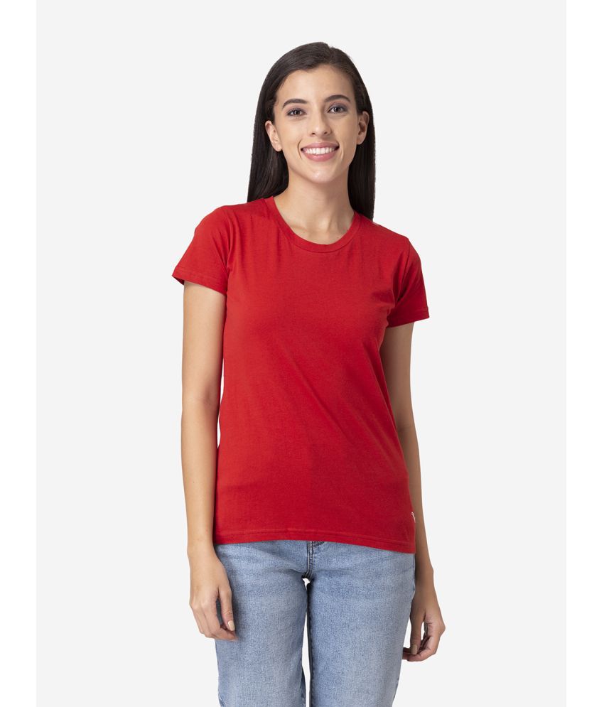     			Vami - Red Cotton Blend Regular Fit Women's T-Shirt ( Pack of 1 )