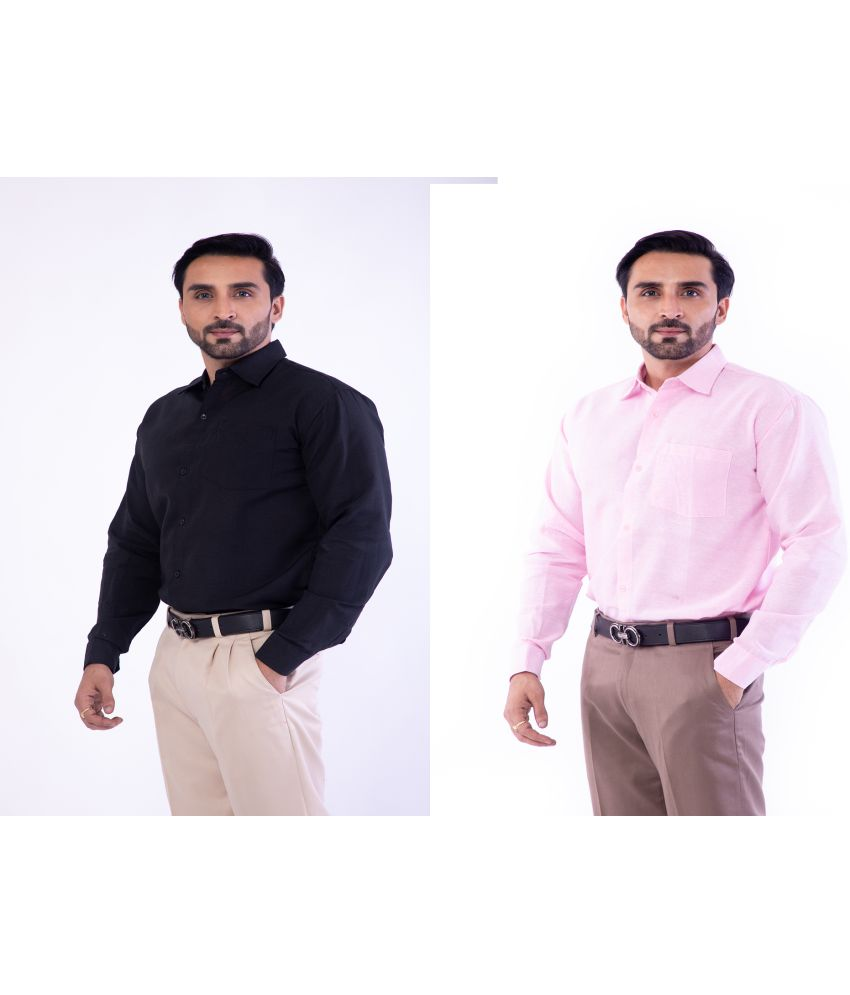     			DESHBANDHU DBK - Multicolor Cotton Regular Fit Men's Formal Shirt ( Pack of 2 )