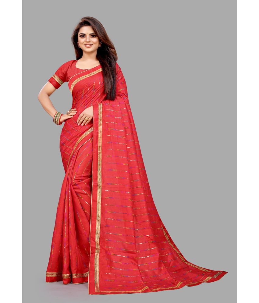     			Gazal Fashions - Red Georgette Saree With Blouse Piece ( Pack of 1 )