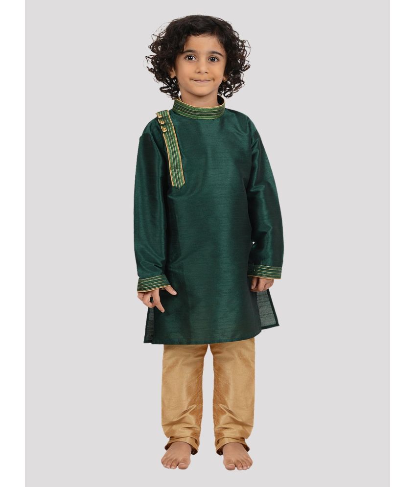     			Maharaja Pack of 1 Boys Silk Kurta Sets ( Green )