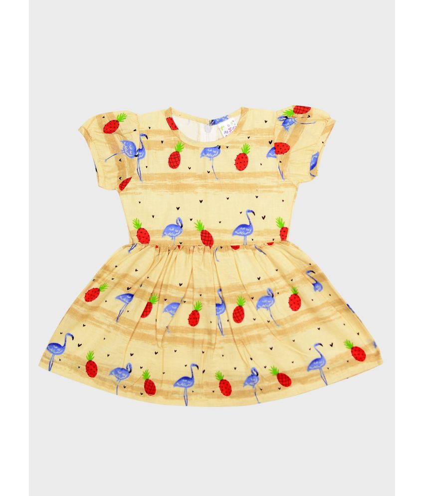     			Me N My CLOSET - Yellow Cotton Girls Frock ( Pack of 1 )