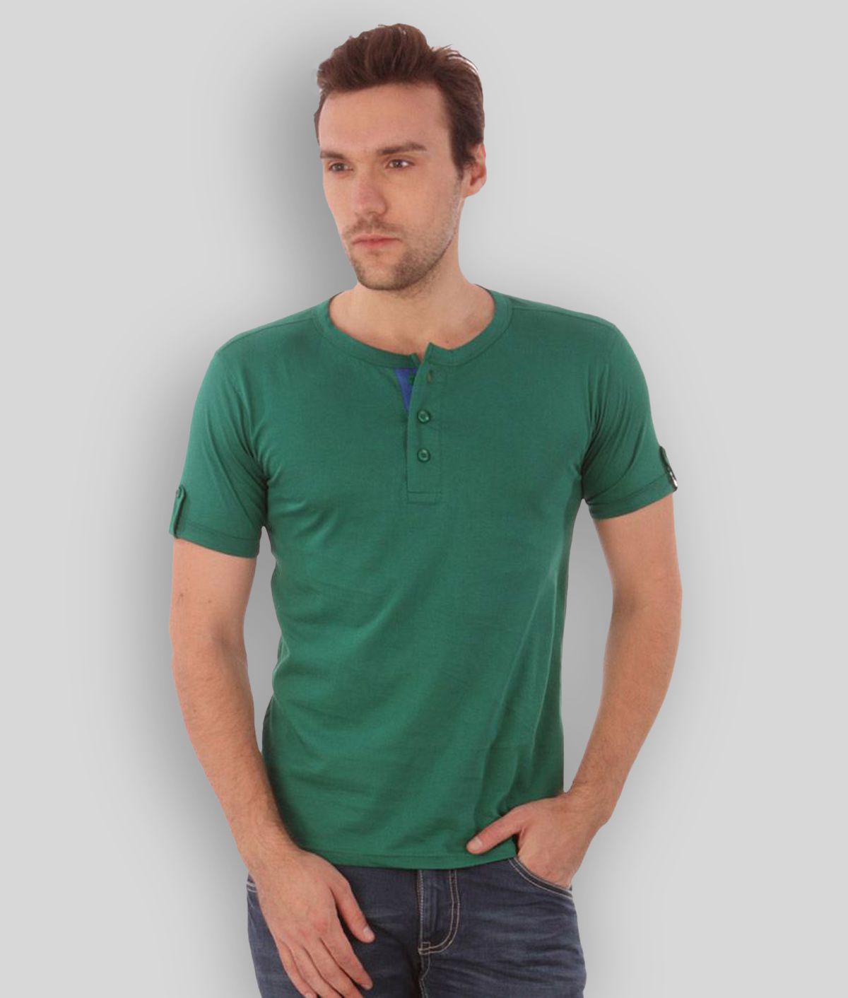     			Campus Sutra - Green Cotton Regular Fit Men's T-Shirt ( Pack of 1 )