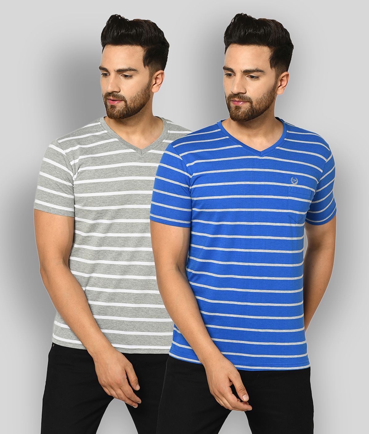     			Duke - Multicolor Cotton Blend Slim Fit Men's T-Shirt ( Pack of 2 )