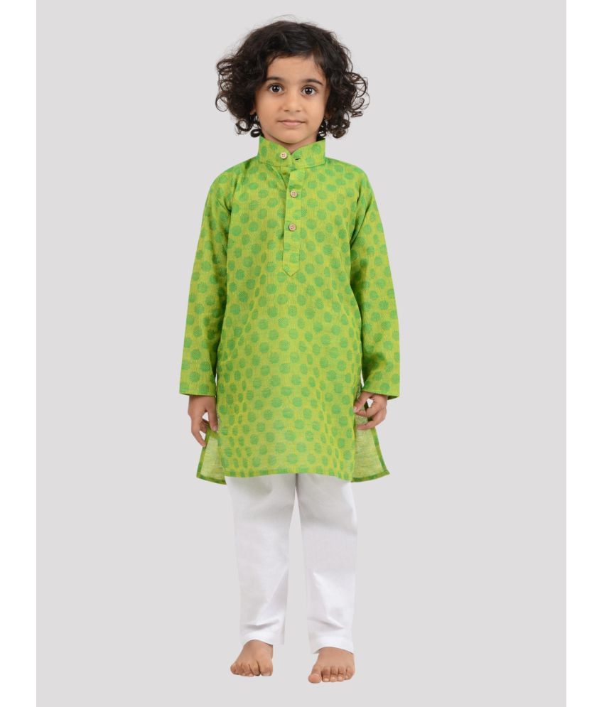     			Maharaja - Green Cotton Boys Kurta With Pyjama ( Pack of 1 )