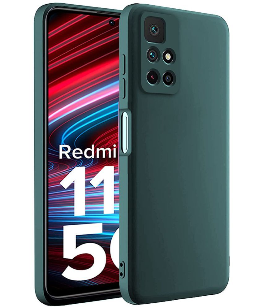     			Doyen Creations - Green Silicon Soft cases Compatible For Xiaomi Redmi Note 11T 5G ( Pack of 1 )