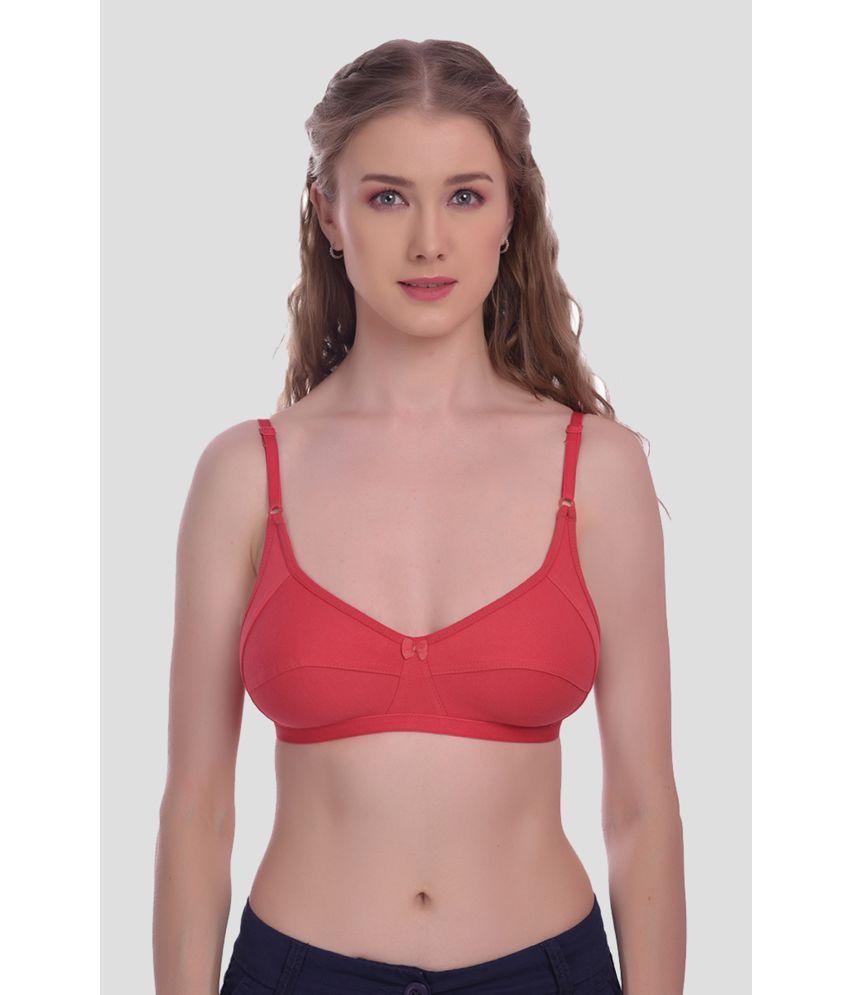     			Elina - Red Cotton Non Padded Women's T-Shirt Bra ( Pack of 1 )