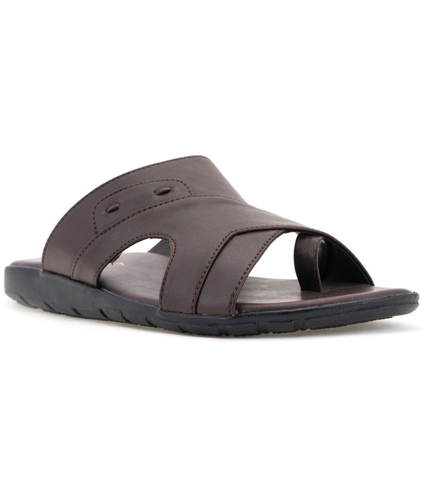     			KHADIM - Brown Men's Slide Flip Flop