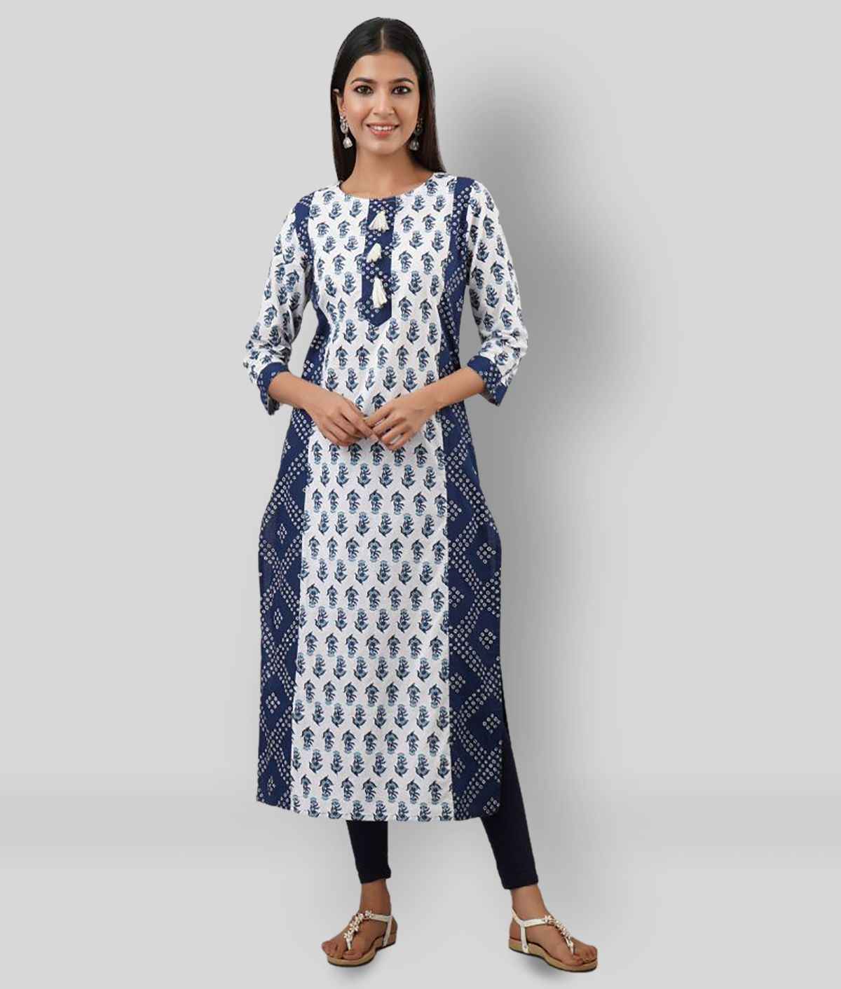     			SVARCHI - Multicolor Cotton Women's Straight Kurti ( Pack of 1 )