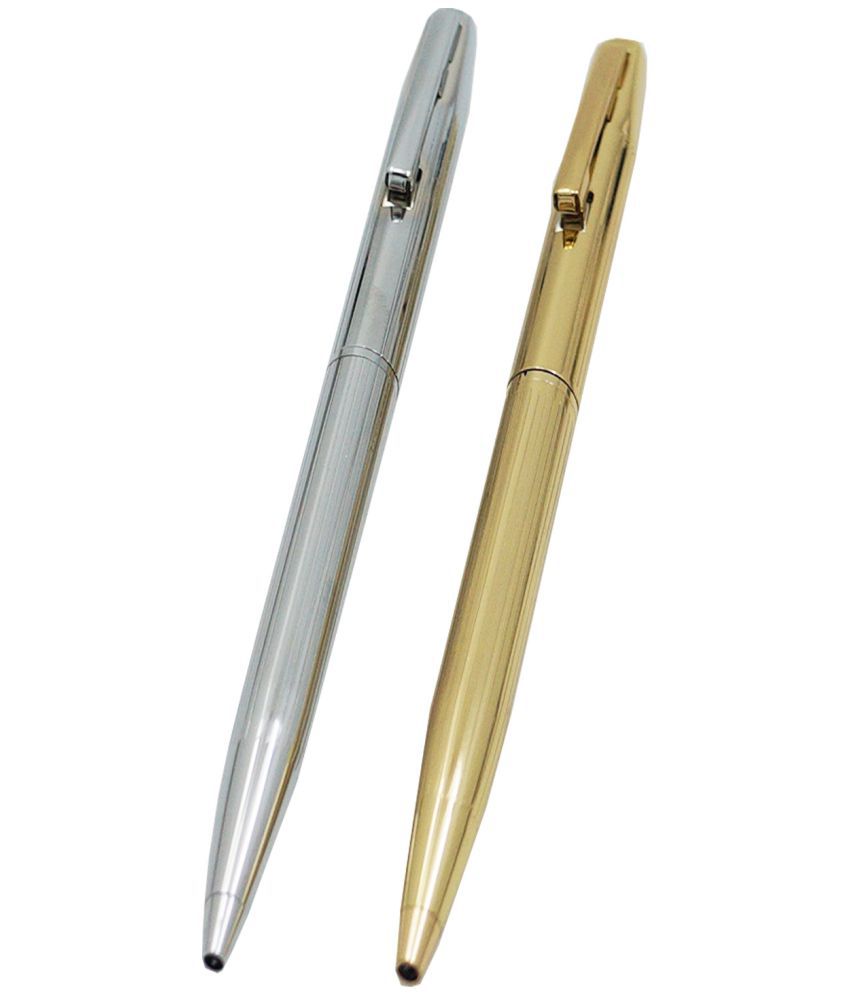    			auteur Nebula Chrome & 18 KGP Gold Finish , Stunning Ball Pen Gift Set Of 2 .