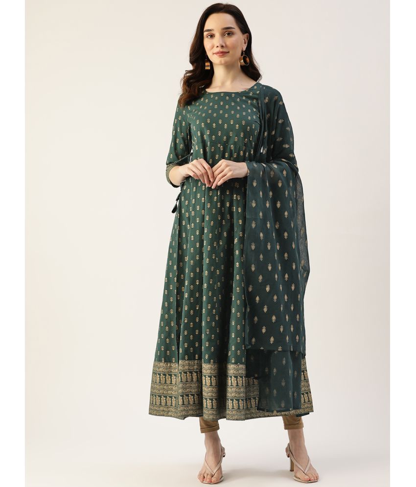     			Kbz - Green Cotton Women's Anarkali Kurti ( Pack of 1 )