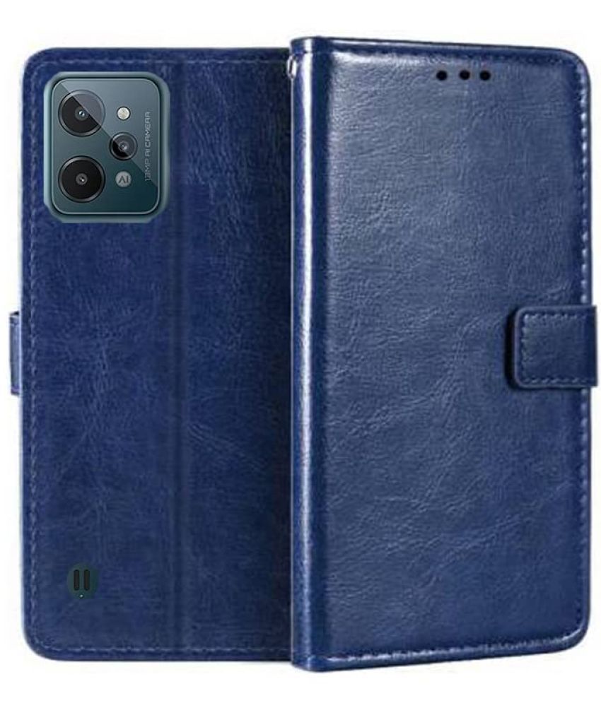     			Kosher Traders - Blue Flip Cover Compatible For Realme C31 ( Pack of 1 )