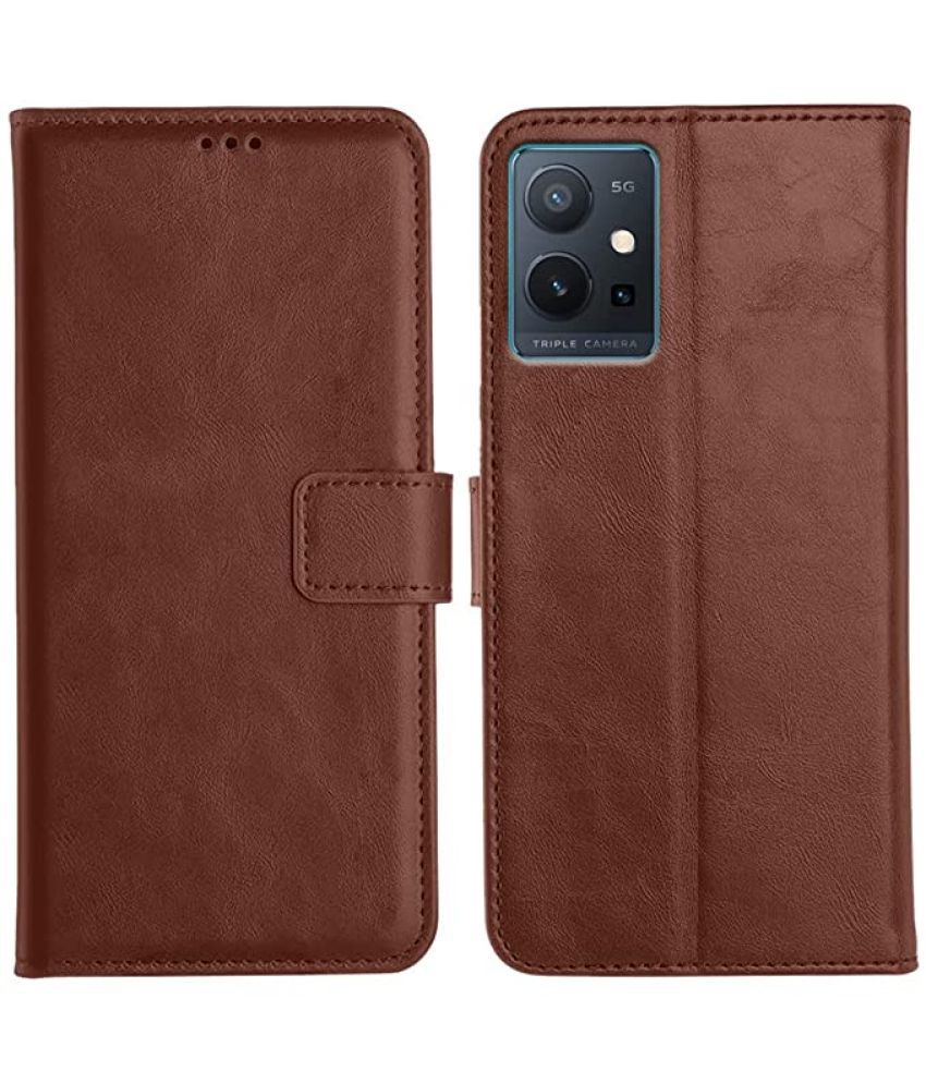     			Megha Star - Brown Flip Cover Compatible For Vivo T1 5g ( Pack of 1 )