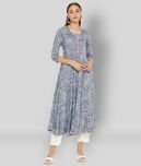 Tissu - Light Grey Rayon Women's Flared Kurti ( Pack of 1 )