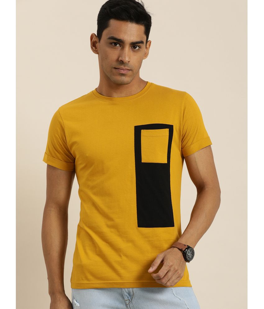     			Difference of Opinion - Yellow Cotton Regular Fit Men's T-Shirt ( Pack of 1 )
