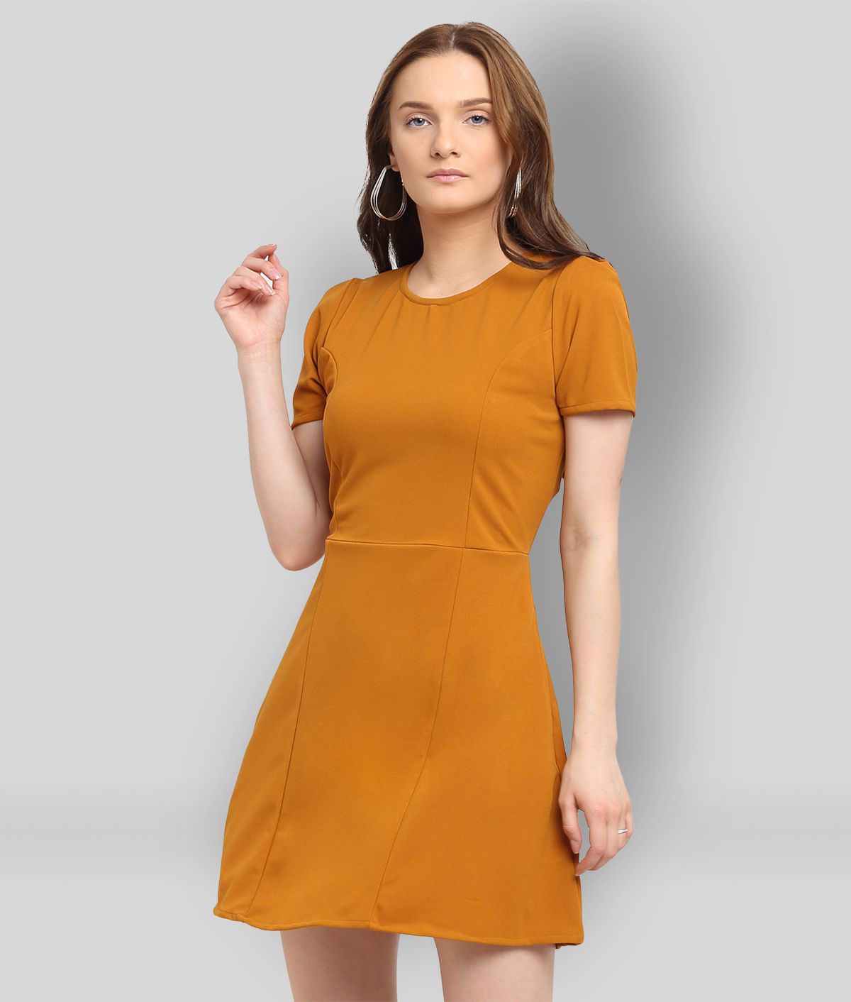 La Zoire - Yellow Polyester Women's Fit & Flare Dress ( Pack of 1 )