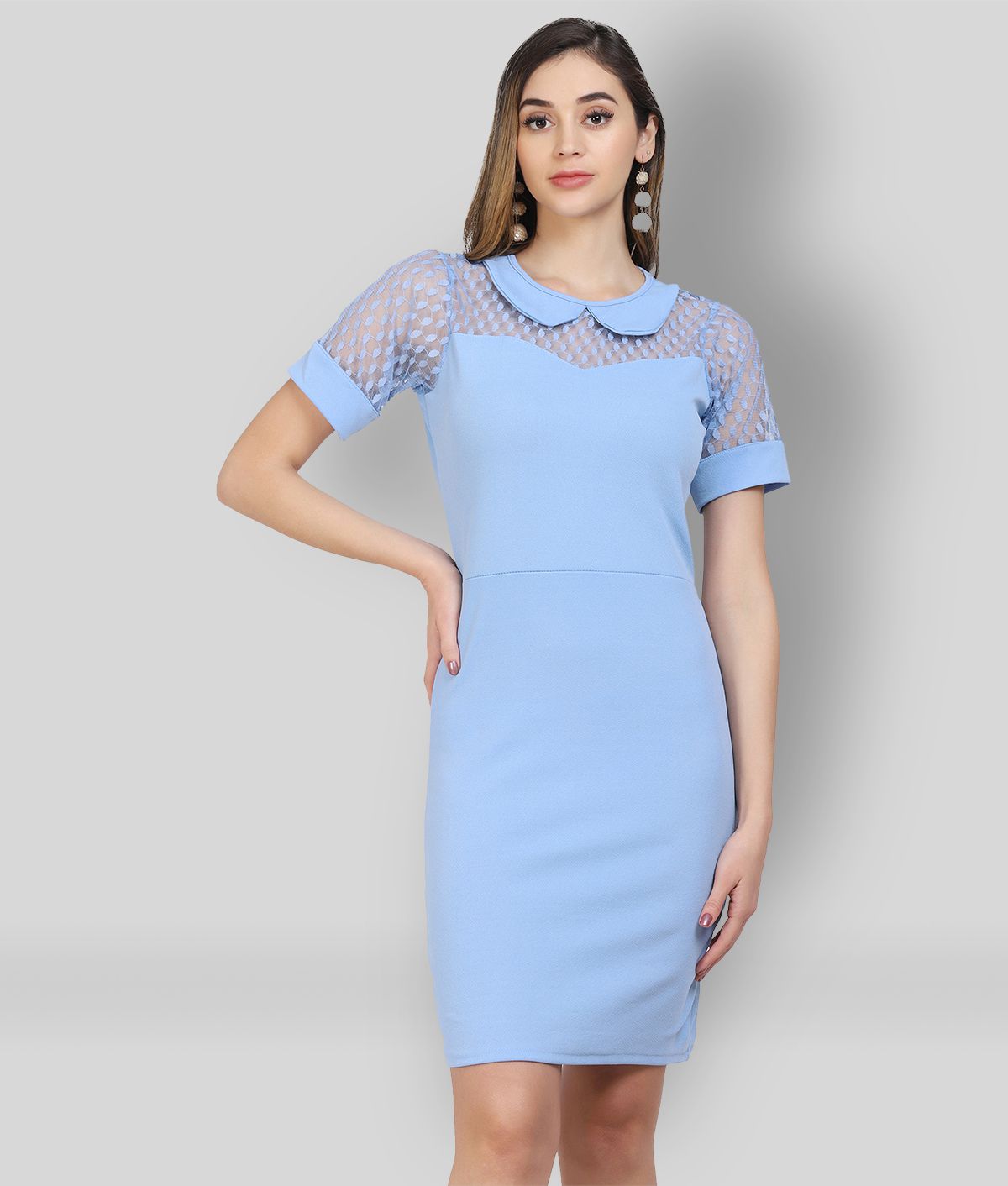     			Selvia - Blue Cotton Blend Women's Bodycon Dress ( Pack of 1 )