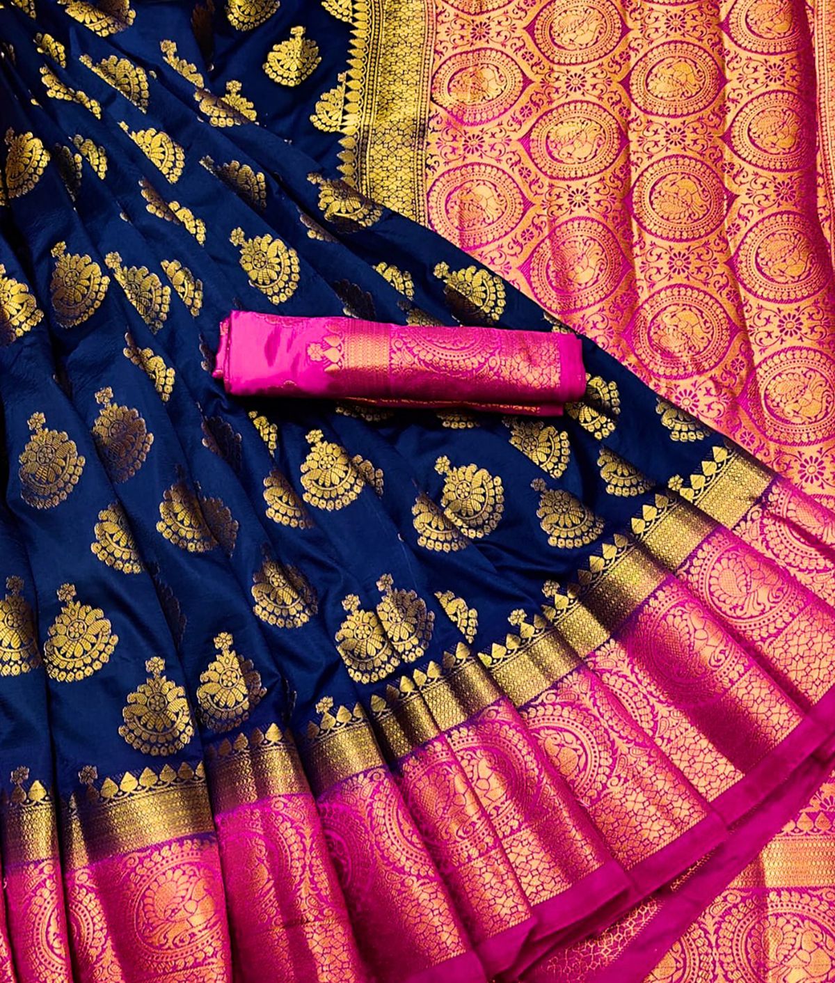     			fab woven - Multicolor Banarasi Silk Saree With Blouse Piece ( Pack of 1 )