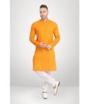 RG Designers - Orange Cotton Regular Fit Men's Kurta Pyjama Set ( Pack of 1 )