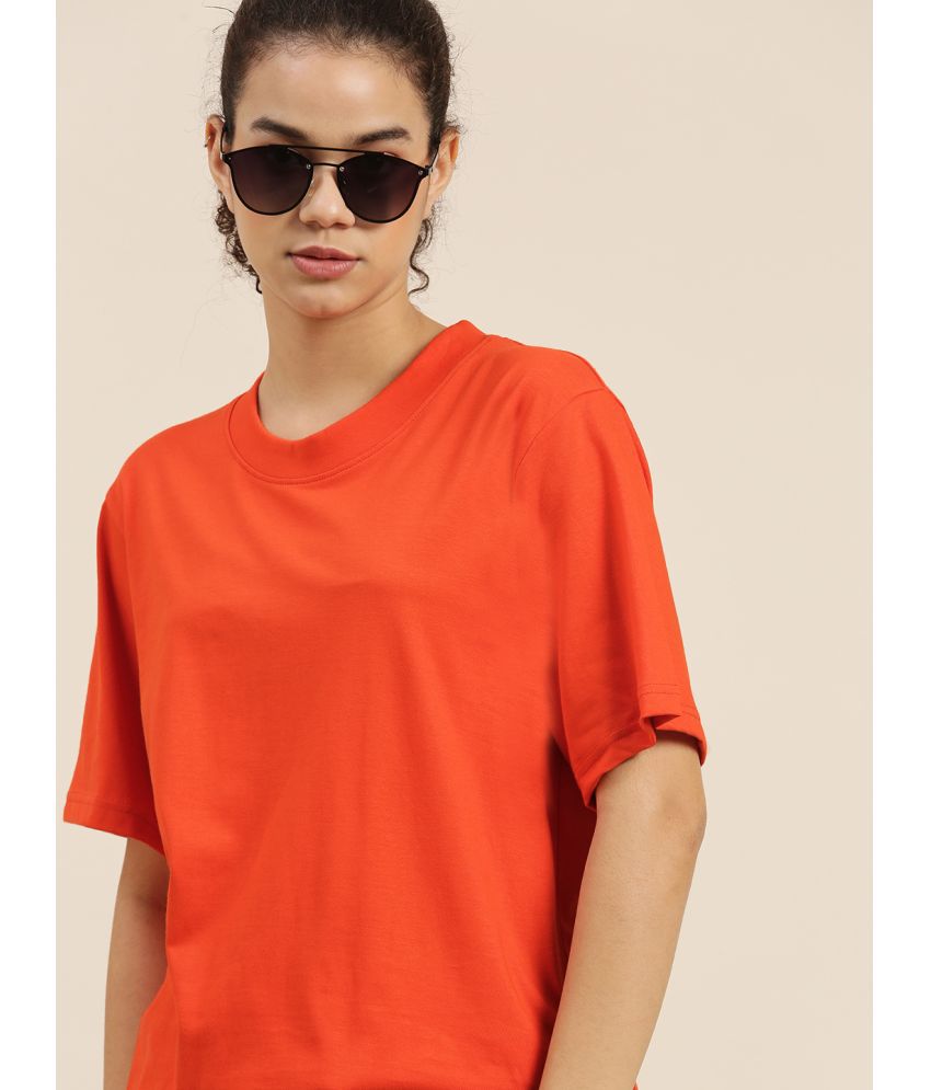     			Dillinger - Orange Cotton Loose Fit Women's T-Shirt ( Pack of 1 )