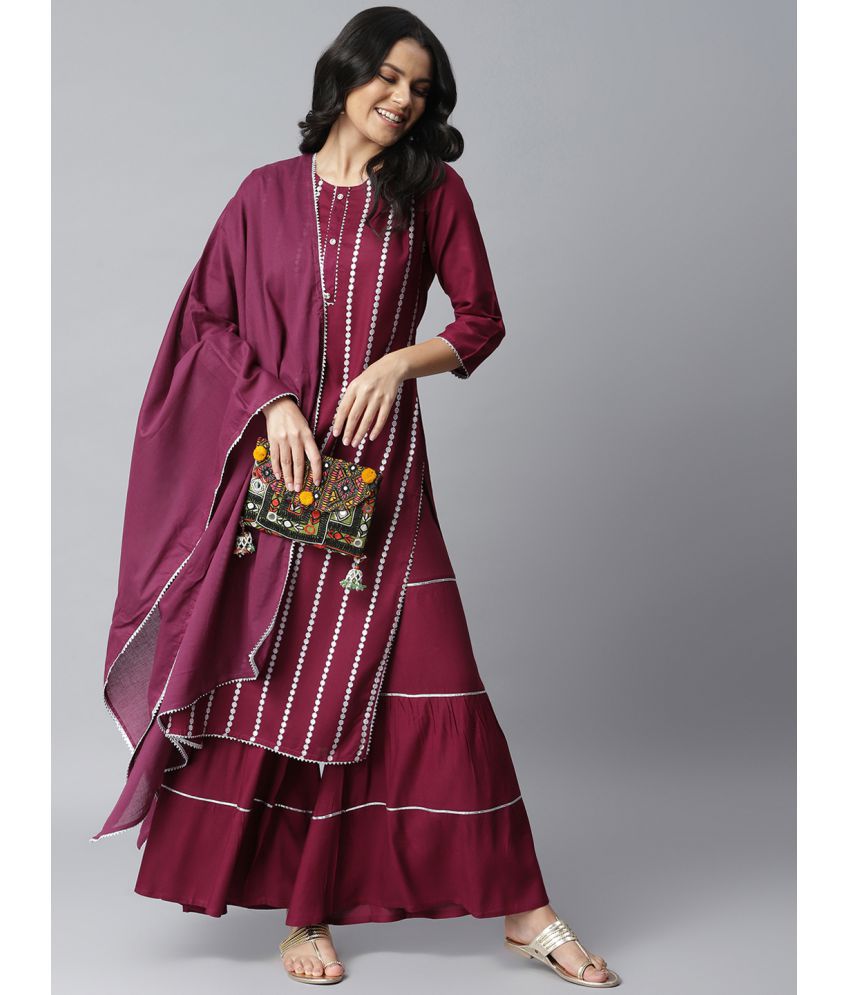 Stylum - Purple Straight Rayon Women's Stitched Salwar Suit ( Pack of 1 )