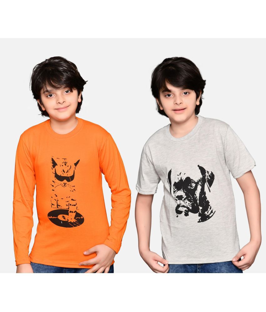 TADEO - Multi Color Cotton Blend Boy's T-Shirt ( Pack of 2 )