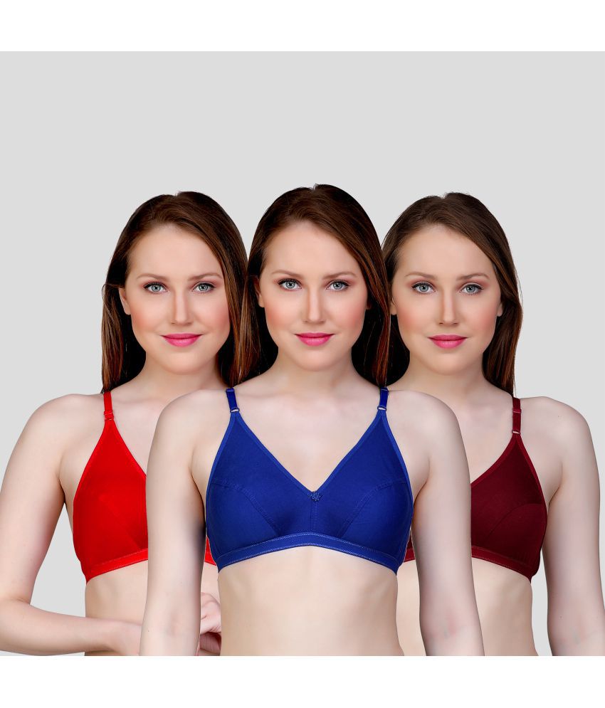     			TCG - Multicolor Cotton Blend Non Padded Women's Push Up Bra ( Pack of 3 )