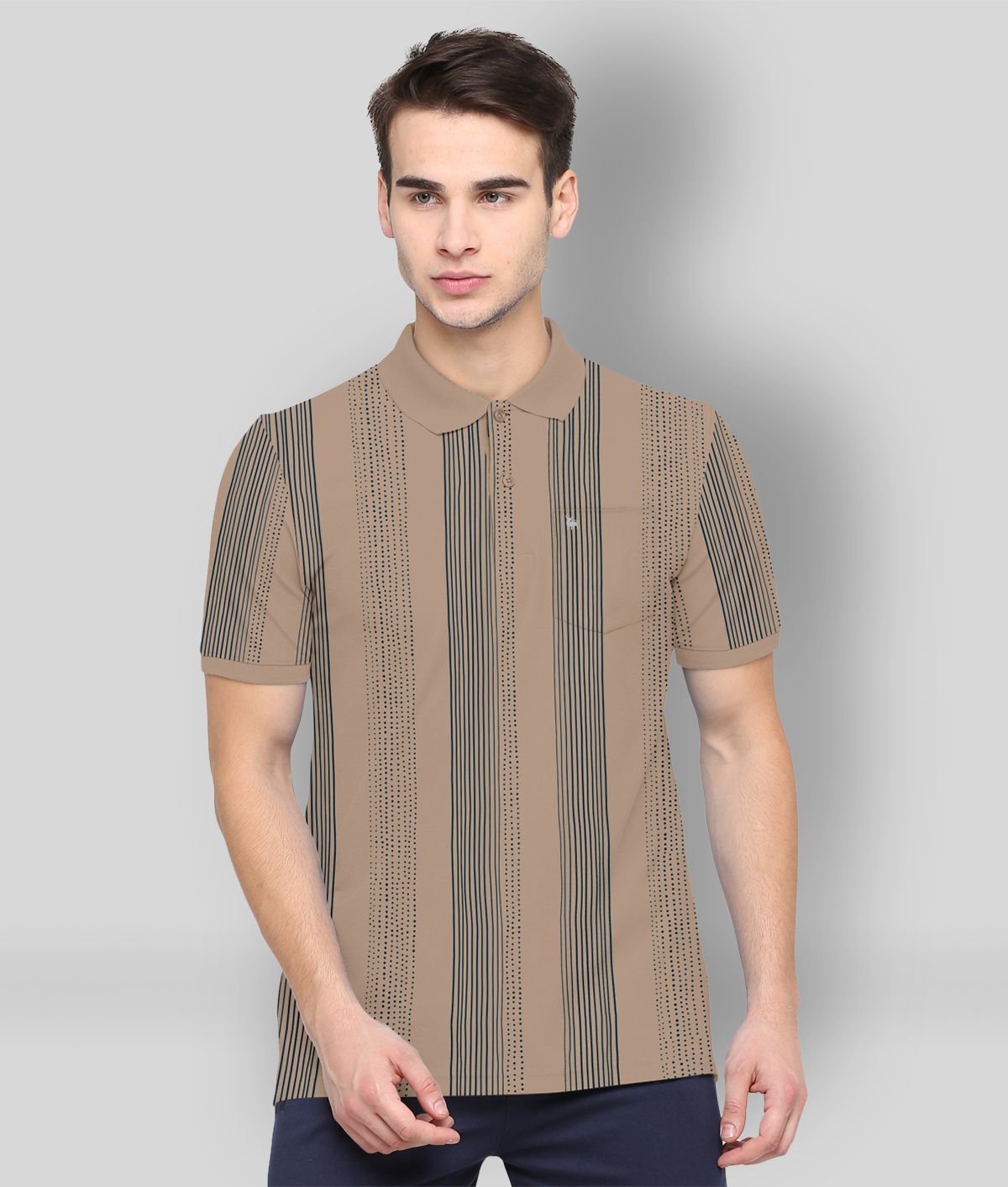     			BULLMER - Khakhi Cotton Blend Regular Fit Men's Polo T Shirt ( Pack of 1 )
