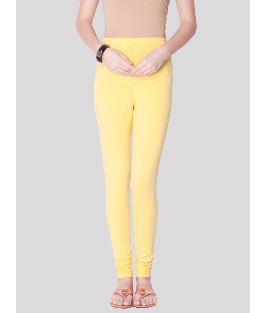     			Dollar Missy - Yellow Lycra Women's Leggings ( Pack of 1 )