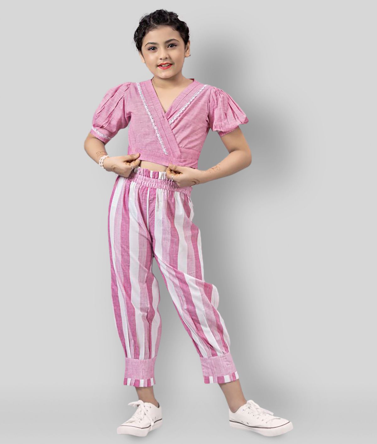     			Fashion Dream - Pink Cotton Blend Girl's Top With Pants ( Pack of 1 )