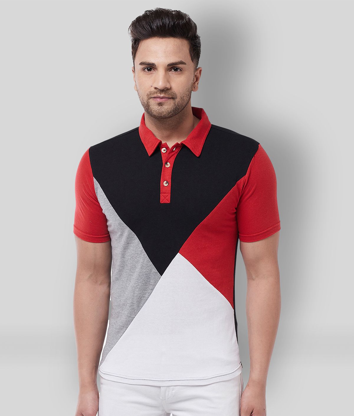 Gritstones - Red Cotton Blend Regular Fit Men's Polo T Shirt ( Pack of 1 )